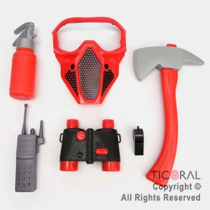 SET BOMBERO MASCARA CON ACCESORIOS  X 1